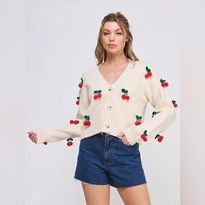 Allie Rose Cherry Cardigan